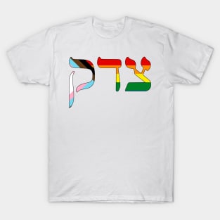 Tsedek - Justice (Progress Pride colors) T-Shirt